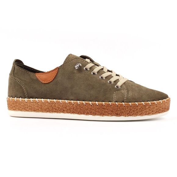 Lunar Womens/Ladies Maddison II Suede Sneakers / Khaki